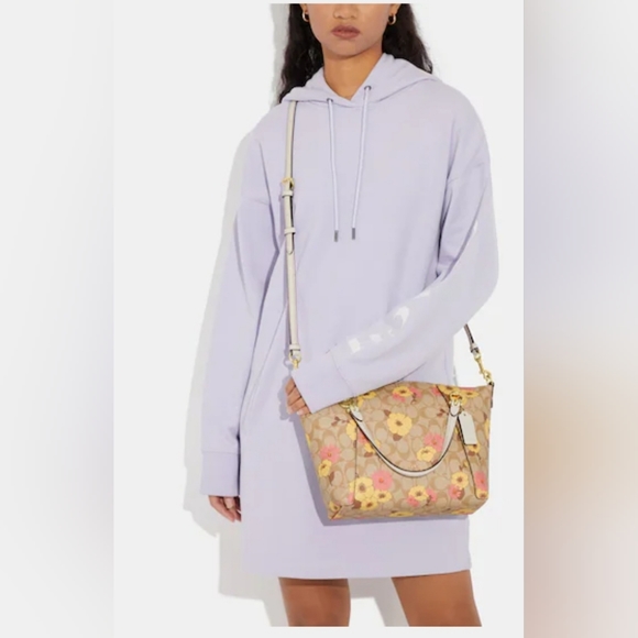 Coach Kacey Satchel In Signature Canvas With Floral Cluster Print - Picture 4 of 16
